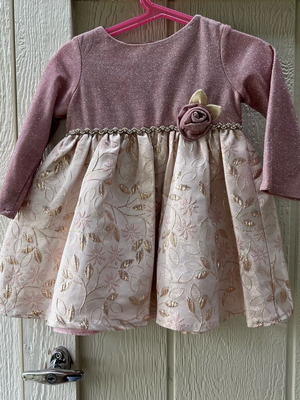 Rare Edition Sparkle Pink & Ivory Floral Party Dress for Girls